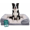 image:imageFurhaven Memory Foam Dog Bed for MediumSmall Dogs w Removable Bolsters amp Washable Cover For Dogs Up to 35 lbs  Plush amp Velvet Waves Perfect Comfort Sofa  Brownstone MediumGranite Gray Plush  Velvet Waves