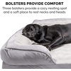 image:imageFurhaven Memory Foam Dog Bed for MediumSmall Dogs w Removable Bolsters amp Washable Cover For Dogs Up to 35 lbs  Plush amp Velvet Waves Perfect Comfort Sofa  Brownstone MediumGranite Gray Plush  Velvet Waves