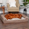 image:imageFurhaven Memory Foam Dog Bed for MediumSmall Dogs w Removable Bolsters amp Washable Cover For Dogs Up to 35 lbs  Sherpa amp Chenille Sofa  Cream MediumLuxe Faux Fur  Linen Woodsmoke