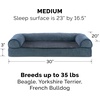 image:imageFurhaven Memory Foam Dog Bed for MediumSmall Dogs w Removable Bolsters amp Washable Cover For Dogs Up to 35 lbs  Sherpa amp Chenille Sofa  Cream MediumSherpa  Chenille Orion Blue