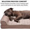 image:imageFurhaven Memory Foam Dog Bed for MediumSmall Dogs w Removable Bolsters amp Washable Cover For Dogs Up to 35 lbs  Sherpa amp Chenille Sofa  Cream MediumLuxe Faux Fur  Linen Woodsmoke