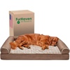 image:imageFurhaven Memory Foam Dog Bed for MediumSmall Dogs w Removable Bolsters amp Washable Cover For Dogs Up to 35 lbs  Sherpa amp Chenille Sofa  Cream MediumLuxe Faux Fur  Linen Woodsmoke