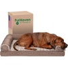 image:imageFurhaven Memory Foam Dog Bed for MediumSmall Dogs w Removable Bolsters amp Washable Cover For Dogs Up to 35 lbs  Sherpa amp Chenille Sofa  Cream MediumLuxe Faux Fur  Linen Woodsmoke
