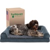 image:imageFurhaven Memory Foam Dog Bed for MediumSmall Dogs w Removable Bolsters amp Washable Cover For Dogs Up to 35 lbs  Sherpa amp Chenille Sofa  Cream MediumSherpa  Chenille Orion Blue