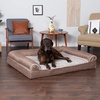 image:imageFurhaven Memory Foam Dog Bed for MediumSmall Dogs w Removable Bolsters amp Washable Cover For Dogs Up to 35 lbs  Sherpa amp Chenille Sofa  Cream MediumLuxe Faux Fur  Linen Woodsmoke