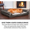 image:imageFurhaven Memory Foam Dog Bed for MediumSmall Dogs w Removable Bolsters amp Washable Cover For Dogs Up to 35 lbs  Sherpa amp Chenille Sofa  Cream MediumLuxe Faux Fur  Linen Charcoal