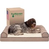image:imageFurhaven Memory Foam Dog Bed for MediumSmall Dogs w Removable Bolsters amp Washable Cover For Dogs Up to 35 lbs  Sherpa amp Chenille Sofa  Cream MediumSherpa  Chenille Cream