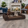 image:imageFurhaven Memory Foam Dog Bed for MediumSmall Dogs w Removable Bolsters amp Washable Cover For Dogs Up to 35 lbs  Sherpa amp Chenille Sofa  Cream MediumSherpa  Chenille Coffee