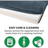image:imageFurhaven Memory Foam Dog Bed for MediumSmall Dogs w Removable Bolsters amp Washable Cover For Dogs Up to 35 lbs  Sherpa amp Chenille Sofa  Cream MediumSherpa  Chenille Orion Blue