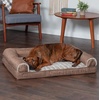 image:imageFurhaven Memory Foam Dog Bed for MediumSmall Dogs w Removable Bolsters amp Washable Cover For Dogs Up to 35 lbs  Sherpa amp Chenille Sofa  Cream MediumLuxe Faux Fur  Linen Woodsmoke