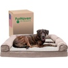 image:imageFurhaven Memory Foam Dog Bed for MediumSmall Dogs w Removable Bolsters amp Washable Cover For Dogs Up to 35 lbs  Sherpa amp Chenille Sofa  Cream MediumSherpa  Chenille Cream