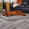 image:imageFurhaven Orthopedic Dog Bed  Puffy Quilted Foam Mattress with Removable Washable Cover Soft amp Supportive for Kennels amp Crates  Large RustMinky Gray