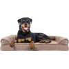 image:imageFurhaven Orthopedic Dog Bed for Large Dogs w Removable Bolsters amp Washable Cover For Dogs Up to 95 lbs  Plush amp Suede Sofa  Almondine JumboXLAlmondine