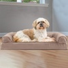 image:imageFurhaven Orthopedic Dog Bed for Large Dogs w Removable Bolsters amp Washable Cover For Dogs Up to 95 lbs  Plush amp Suede Sofa  Almondine JumboXLAlmondine