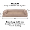 image:imageFurhaven Orthopedic Dog Bed for Large Dogs w Removable Bolsters amp Washable Cover For Dogs Up to 95 lbs  Plush amp Suede Sofa  Almondine JumboXLAlmondine