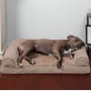 image:imageFurhaven Orthopedic Dog Bed for Large Dogs w Removable Bolsters amp Washable Cover For Dogs Up to 95 lbs  Plush amp Suede Sofa  Almondine JumboXLAlmondine