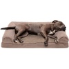 image:imageFurhaven Orthopedic Dog Bed for Large Dogs w Removable Bolsters amp Washable Cover For Dogs Up to 95 lbs  Plush amp Suede Sofa  Almondine JumboXLAlmondine