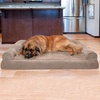 image:imageFurhaven Orthopedic Dog Bed for Large Dogs w Removable Bolsters amp Washable Cover For Dogs Up to 95 lbs  Plush amp Suede Sofa  Almondine JumboXLAlmondine