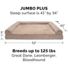 image:imageFurhaven Orthopedic Dog Bed for Large Dogs w Removable Bolsters amp Washable Cover For Dogs Up to 95 lbs  Plush amp Suede Sofa  Almondine JumboXLAlmondine