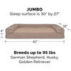 image:imageFurhaven Orthopedic Dog Bed for Large Dogs w Removable Bolsters amp Washable Cover For Dogs Up to 95 lbs  Plush amp Suede Sofa  Almondine JumboXLAlmondine