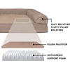 image:imageFurhaven Orthopedic Dog Bed for Large Dogs w Removable Bolsters amp Washable Cover For Dogs Up to 95 lbs  Plush amp Suede Sofa  Almondine JumboXLAlmondine