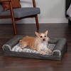 image:imageFurhaven Orthopedic Dog Bed for Large Dogs w Removable Bolsters amp Washable Cover For Dogs Up to 95 lbs  Plush amp Suede Sofa  Almondine JumboXLCharcoal