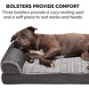 image:imageFurhaven Orthopedic Dog Bed for Large Dogs w Removable Bolsters amp Washable Cover For Dogs Up to 95 lbs  Plush amp Suede Sofa  Almondine JumboXLCharcoal