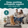 image:imageFurhaven Orthopedic Dog Bed for Large Dogs w Removable Bolsters amp Washable Cover For Dogs Up to 95 lbs  Plush amp Suede Sofa  Almondine JumboXLCharcoal