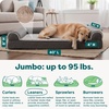 image:imageFurhaven Orthopedic Dog Bed for Large Dogs w Removable Bolsters amp Washable Cover For Dogs Up to 95 lbs  Plush amp Suede Sofa  Almondine JumboXLCharcoal