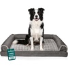image:imageFurhaven Orthopedic Dog Bed for Large Dogs w Removable Bolsters amp Washable Cover For Dogs Up to 95 lbs  Plush amp Suede Sofa  Almondine JumboXLCharcoal
