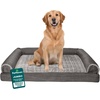 image:imageFurhaven Orthopedic Dog Bed for Large Dogs w Removable Bolsters amp Washable Cover For Dogs Up to 95 lbs  Plush amp Suede Sofa  Almondine JumboXLCharcoal