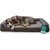 image:imageFurhaven Orthopedic Dog Bed for Large Dogs w Removable Bolsters amp Washable Cover For Dogs Up to 95 lbs  Plush amp Suede Sofa  Almondine JumboXLCharcoal