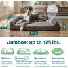 image:imageFurhaven Orthopedic Dog Bed for Large Dogs w Removable Bolsters amp Washable Cover For Dogs Up to 95 lbs  Plush amp Suede Sofa  Almondine JumboXLCharcoal