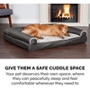 image:imageFurhaven Orthopedic Dog Bed for Large Dogs w Removable Bolsters amp Washable Cover For Dogs Up to 95 lbs  Plush amp Suede Sofa  Almondine JumboXLCharcoal