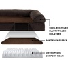 image:imageFurhaven Orthopedic Dog Bed for Large Dogs w Removable Bolsters amp Washable Cover For Dogs Up to 95 lbs  Plush amp Suede Sofa  Almondine JumboXLCoffee