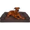 image:imageFurhaven Orthopedic Dog Bed for Large Dogs w Removable Bolsters amp Washable Cover For Dogs Up to 95 lbs  Plush amp Suede Sofa  Almondine JumboXLCoffee
