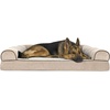 image:imageFurhaven Orthopedic Dog Bed for Large Dogs w Removable Bolsters amp Washable Cover For Dogs Up to 95 lbs  Plush amp Suede Sofa  Almondine JumboXLCream