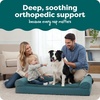 image:imageFurhaven Orthopedic Dog Bed for Large Dogs w Removable Bolsters amp Washable Cover For Dogs Up to 95 lbs  Plush amp Suede Sofa  Almondine JumboXLDeep Pool