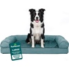 image:imageFurhaven Orthopedic Dog Bed for Large Dogs w Removable Bolsters amp Washable Cover For Dogs Up to 95 lbs  Plush amp Suede Sofa  Almondine JumboXLDeep Pool