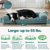 image:imageFurhaven Orthopedic Dog Bed for Large Dogs w Removable Bolsters amp Washable Cover For Dogs Up to 95 lbs  Plush amp Suede Sofa  Almondine JumboXLDeep Pool