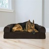 image:imageFurhaven Orthopedic Dog Bed for Large Dogs w Removable Bolsters amp Washable Cover For Dogs Up to 95 lbs  Plush amp Suede Sofa  Almondine JumboXLEspresso