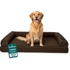 image:imageFurhaven Orthopedic Dog Bed for Large Dogs w Removable Bolsters amp Washable Cover For Dogs Up to 95 lbs  Plush amp Suede Sofa  Almondine JumboXLEspresso