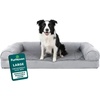 image:imageFurhaven Orthopedic Dog Bed for Large Dogs w Removable Bolsters amp Washable Cover For Dogs Up to 95 lbs  Plush amp Suede Sofa  Almondine JumboXLGray