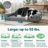 image:imageFurhaven Orthopedic Dog Bed for Large Dogs w Removable Bolsters amp Washable Cover For Dogs Up to 95 lbs  Plush amp Suede Sofa  Almondine JumboXLGray
