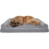 image:imageFurhaven Orthopedic Dog Bed for Large Dogs w Removable Bolsters amp Washable Cover For Dogs Up to 95 lbs  Plush amp Suede Sofa  Almondine JumboXLGray