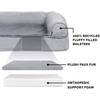image:imageFurhaven Orthopedic Dog Bed for Large Dogs w Removable Bolsters amp Washable Cover For Dogs Up to 95 lbs  Plush amp Suede Sofa  Almondine JumboXLGray