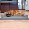 image:imageFurhaven Orthopedic Dog Bed for Large Dogs w Removable Bolsters amp Washable Cover For Dogs Up to 95 lbs  Plush amp Suede Sofa  Almondine JumboXLGray