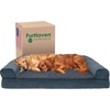 image:imageFurhaven Orthopedic Dog Bed for Large Dogs w Removable Bolsters amp Washable Cover For Dogs Up to 95 lbs  Plush amp Suede Sofa  Almondine JumboXLOrion Blue