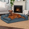 image:imageFurhaven Orthopedic Dog Bed for Large Dogs w Removable Bolsters amp Washable Cover For Dogs Up to 95 lbs  Plush amp Suede Sofa  Almondine JumboXLOrion Blue