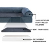 image:imageFurhaven Orthopedic Dog Bed for Large Dogs w Removable Bolsters amp Washable Cover For Dogs Up to 95 lbs  Plush amp Suede Sofa  Almondine JumboXLOrion Blue
